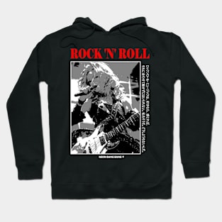 Anime Punk Rock Band Black and White Manga Aesthetic Hoodie